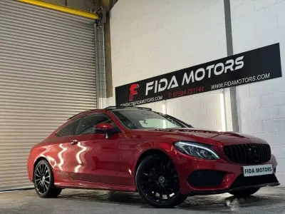 Used Mercedes C250 AMG Line Premium Plus 204 HP (150 kW) 2018 Red Coupe