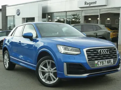 Used Audi Q2 S-Line 190 HP (139 kW) 2017 Arla blue metallic SUV