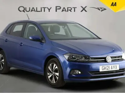 Begagnad VW Polo Match 95 HK (69 kW) 2021 Blå Halvkombi