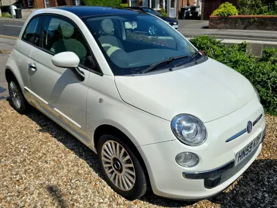 Used Fiat 500 Lounge 69 HP (50 kW) 2009 White Cabriolet