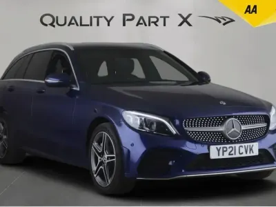 Used Mercedes C300e AMG line 2021 Blue Estate