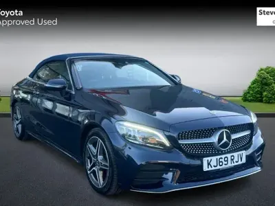 Used Mercedes C200 AMG line 184 HP (135 kW) 2020 Blue Cabriolet