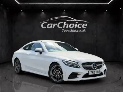 Used Mercedes C220 AMG line 2019 White Coupe