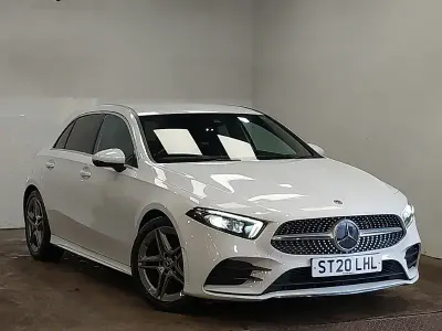 Used Mercedes A200 AMG line 163 HP (119 kW) 2020 White Hatchback