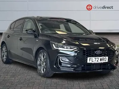 Begagnad Ford Focus ST-Line 2018 Blå Halvkombi