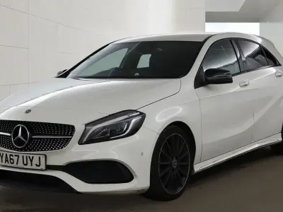 Used Mercedes A160 AMG line 102 HP (75 kW) 2018 White Hatchback