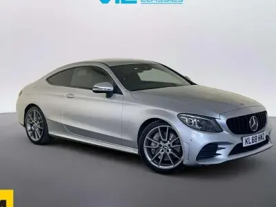 Used Mercedes C300 AMG line 258 HP (189 kW) 2019 Silver Coupe