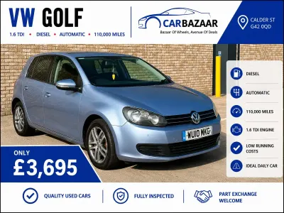 Used VW Golf VI SE 105 HP (77 kW) 2010 Blue Hatchback