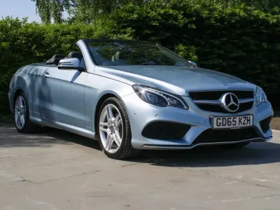 Used Mercedes E220 AMG line 177 HP (130 kW) 2015 Silver Cabriolet