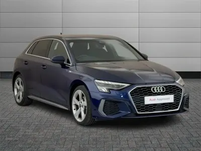 Used Audi A3 S-Line 147 HP (108 kW) 2021 Blue Sedan
