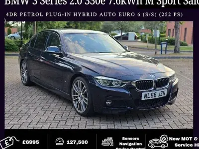 Used BMW 330e M Sport 252 HP (185 kW) 2016 Blue Sedan