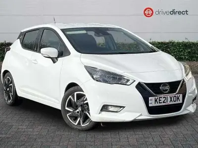 Begagnad Nissan Micra Acenta 92 HK (67 kW) 2021 Vit Halvkombi