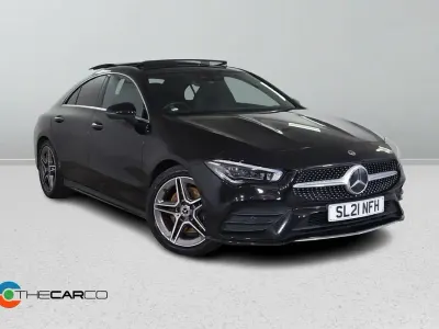 Begagnad Mercedes CLA200 AMG line 2021 Svart Sportkupé