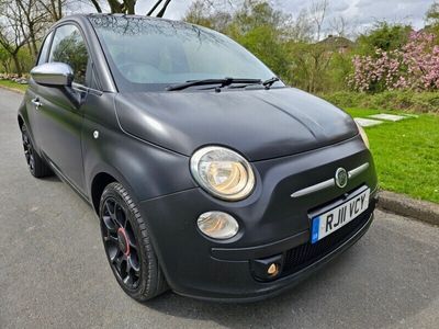 used Fiat 500 1.2 MATT BLACK 3dr [Start Stop] LIMITED EDITION, 62,000 MILES, RED LEATHER