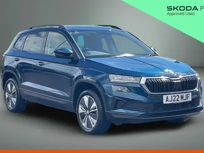 Used Skoda Karoq SE Drive 110 HP (80 kW) 2022 Petrol blue metallic SUV