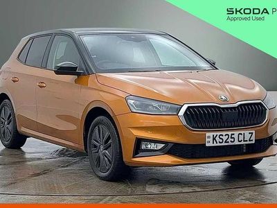 Used Skoda Fabia Design Edition 85 HP (62 kW) 2025 Phoenix orange metallic black magic pearl effect Hatchback