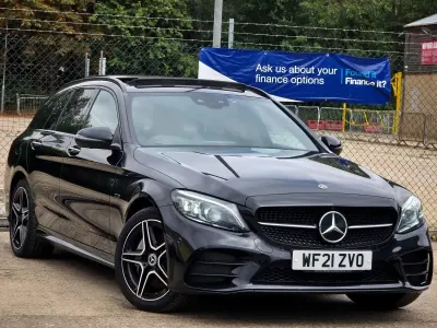 Used Mercedes C300e AMG line 2021 Black Estate