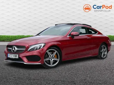 Used Mercedes C250 AMG Line Premium Plus 204 HP (150 kW) 2017 Red Coupe