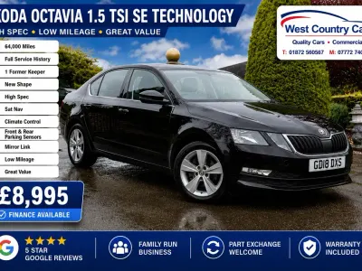Used Skoda Octavia SE Technology 150 HP (110 kW) 2018 Black Hatchback