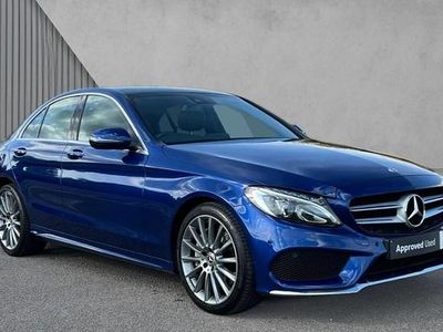 Brilliant blue metallic Used 2018 Mercedes C250 AMG Line Premium Plus Sedan | £20,940 (Fair price)