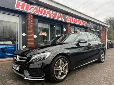 Used Mercedes C250 AMG line 204 HP (150 kW) 2014 Black Estate