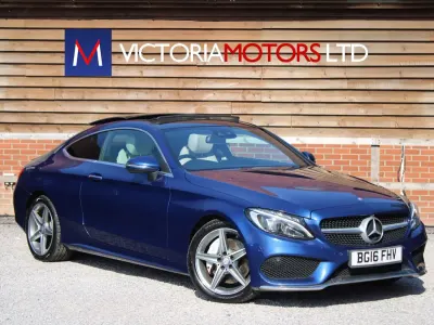 Used Mercedes C250 AMG Line Premium Plus 204 HP (150 kW) 2016 Blue Coupe