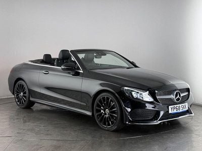 Used Mercedes C220 AMG line 170 HP (125 kW) 2018 Black Cabriolet