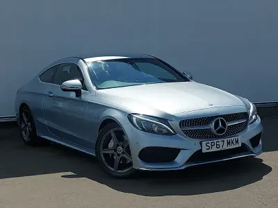 Used Mercedes C220 AMG line 170 HP (125 kW) 2017 Silver Coupe