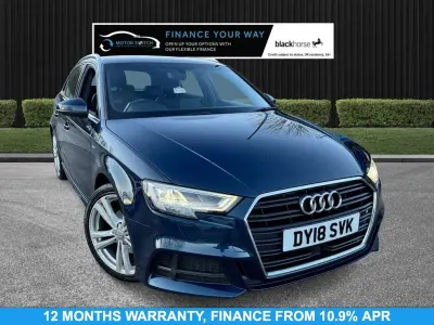 Used Audi A3 S-Line 116 HP (85 kW) 2018 Blue Sedan