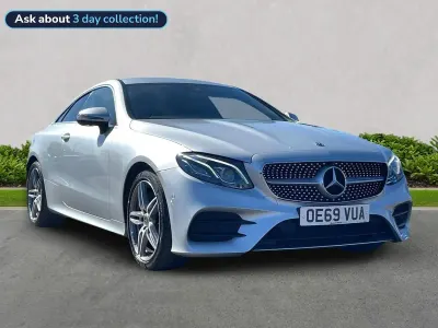 Used Mercedes E220 AMG line 194 HP (142 kW) 2019 Silver Coupe