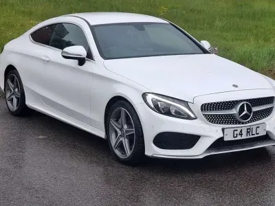 Used Mercedes C220 AMG line 170 HP (125 kW) 2018 White Coupe