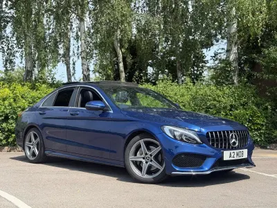Used Mercedes C220 AMG Line Premium Plus 170 HP (125 kW) 2018 Blue Sedan