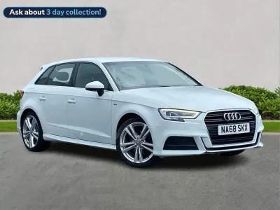 Used Audi A3 S-Line 150 HP (110 kW) 2018 White Sedan