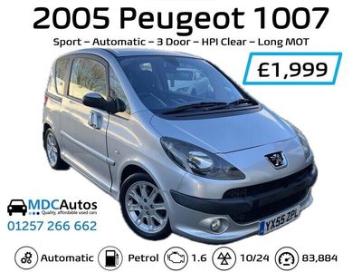 used Peugeot 1007 1.6 Sport 3dr AUTOMATIC, LONG MOT, HPI CLEAR, EW CD, AUTO