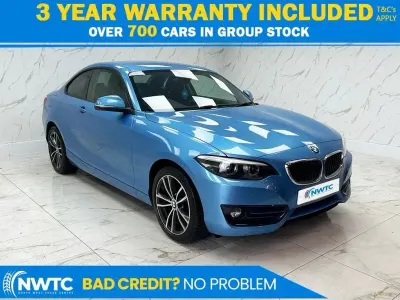 Begagnad BMW 218 Sport Line 136 HK (100 kW) 2018 Blå Sportkupé
