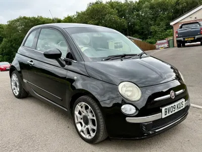 Used Fiat 500 Lounge 69 HP (50 kW) 2009 Black Cabriolet