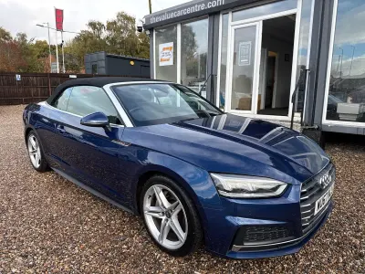 Used Audi A5 Cabriolet S-Line 190 HP (139 kW) 2017 Blue Cabriolet
