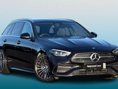 Obsidian black metallic Used 2025 Mercedes C300 AMG line Estate | £39,495