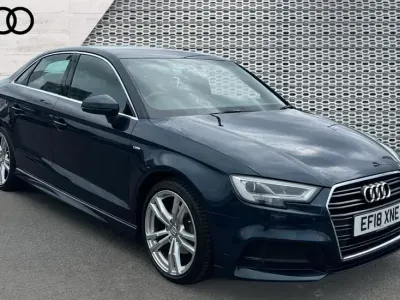 Used Audi A3 S-Line 150 HP (110 kW) 2018 Blue Sedan