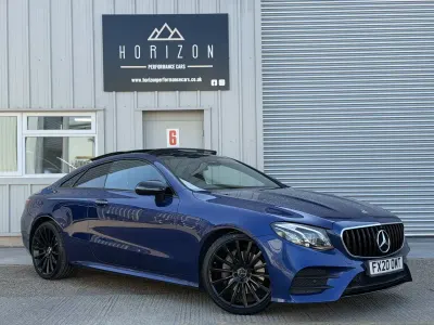 Used Mercedes E220 AMG Line Premium Plus 194 HP (142 kW) 2020 Blue Coupe