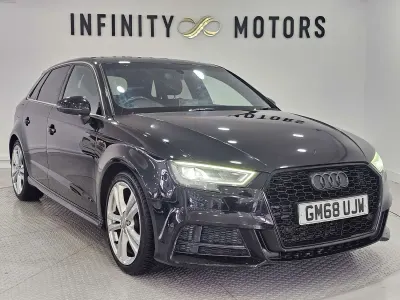 Used Audi A3 Sportback S-Line 150 HP (110 kW) 2019 Black Hatchback