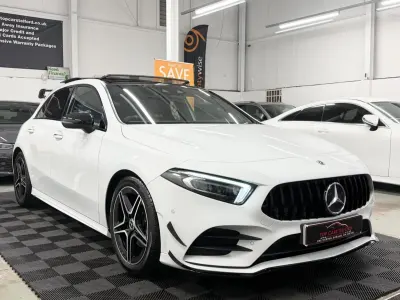 Used Mercedes A200 AMG Line Premium Plus 150 HP (110 kW) 2019 White Hatchback