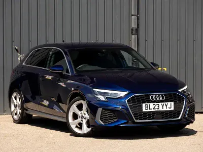 Used Audi A3 S-Line 110 HP (80 kW) 2023 Blue Sedan