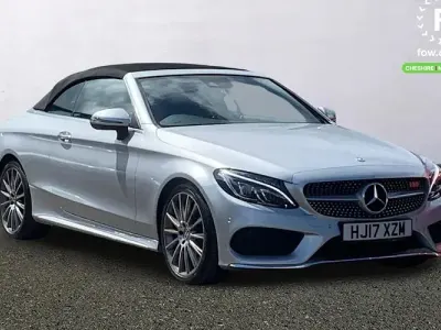 Used Mercedes C220 AMG line 170 HP (125 kW) 2017 Silver Cabriolet