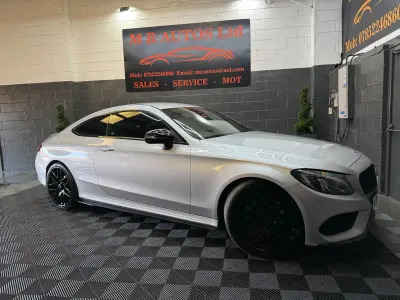 Used Mercedes C250 AMG line 204 HP (150 kW) 2018 Silver Coupe