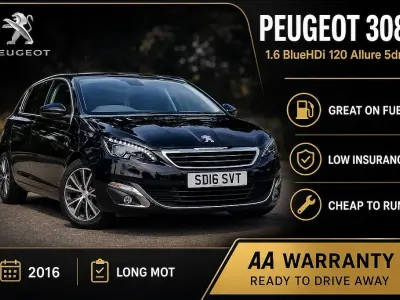 Used Peugeot 308 Allure 120 HP (88 kW) 2016 Black Hatchback