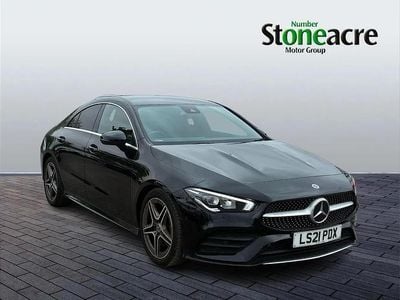 Begagnad Mercedes CLA200 AMG line 163 HK (119 kW) 2021 Svart Sportkupé