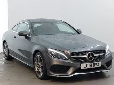 Used Mercedes C220 AMG line 170 HP (125 kW) 2018 Grey Coupe