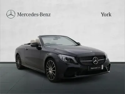 Used Mercedes C220 AMG line 191 HP (140 kW) 2021 Black Cabriolet