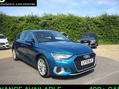 Used Audi A3 Sport 150 HP (110 kW) 2020 Atoll blue metallic Sedan